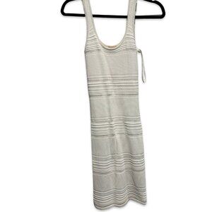 Torn by Ronny Kobo Textured Knit Midi Dress in Elegant Ivory